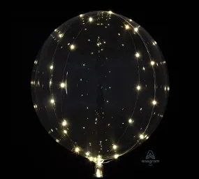 18” White Light Crystal Clearz Decorative Balloon With Light String