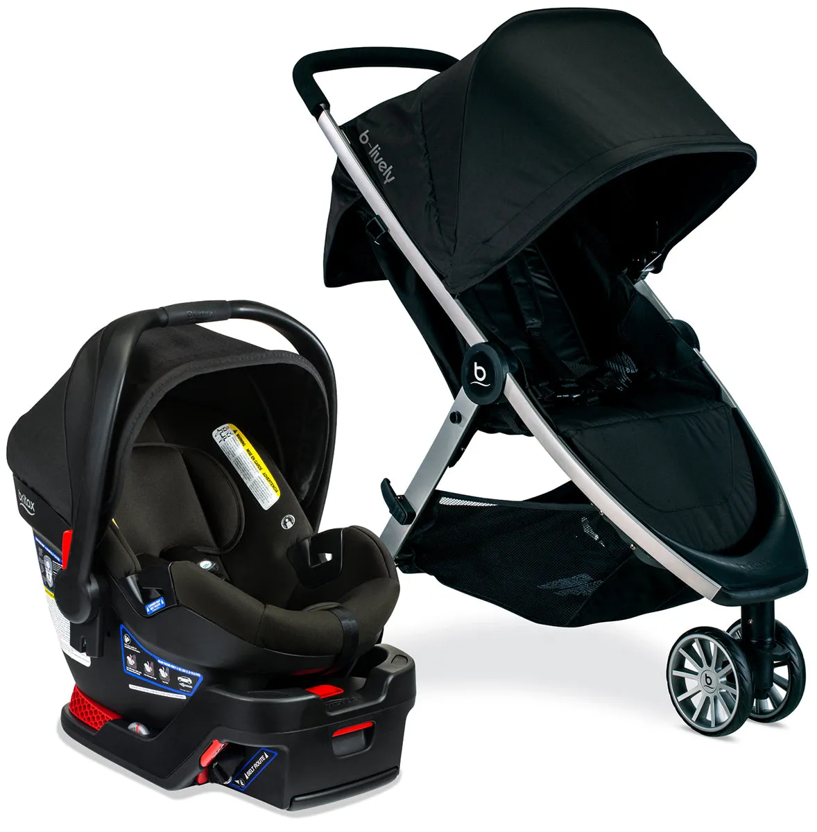 Britax B-Lively & B-Safe Gen2 Travel System - Eclipse Black SafeWash