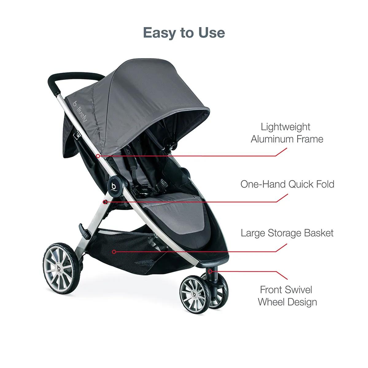 Britax B-Lively & B-Safe Gen2 Travel System - Greystone (SafeWash)