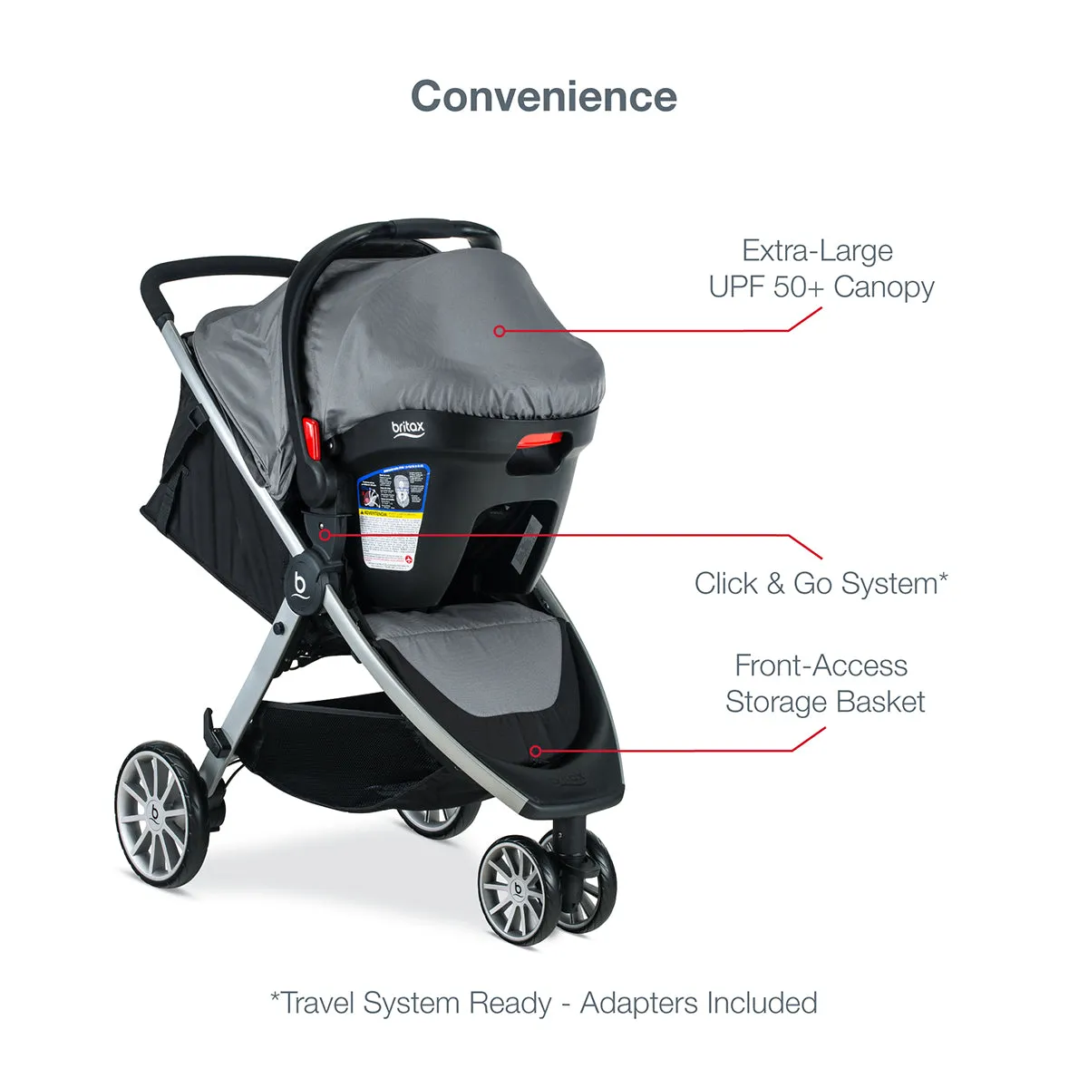 Britax B-Lively & B-Safe Gen2 Travel System - Greystone (SafeWash)