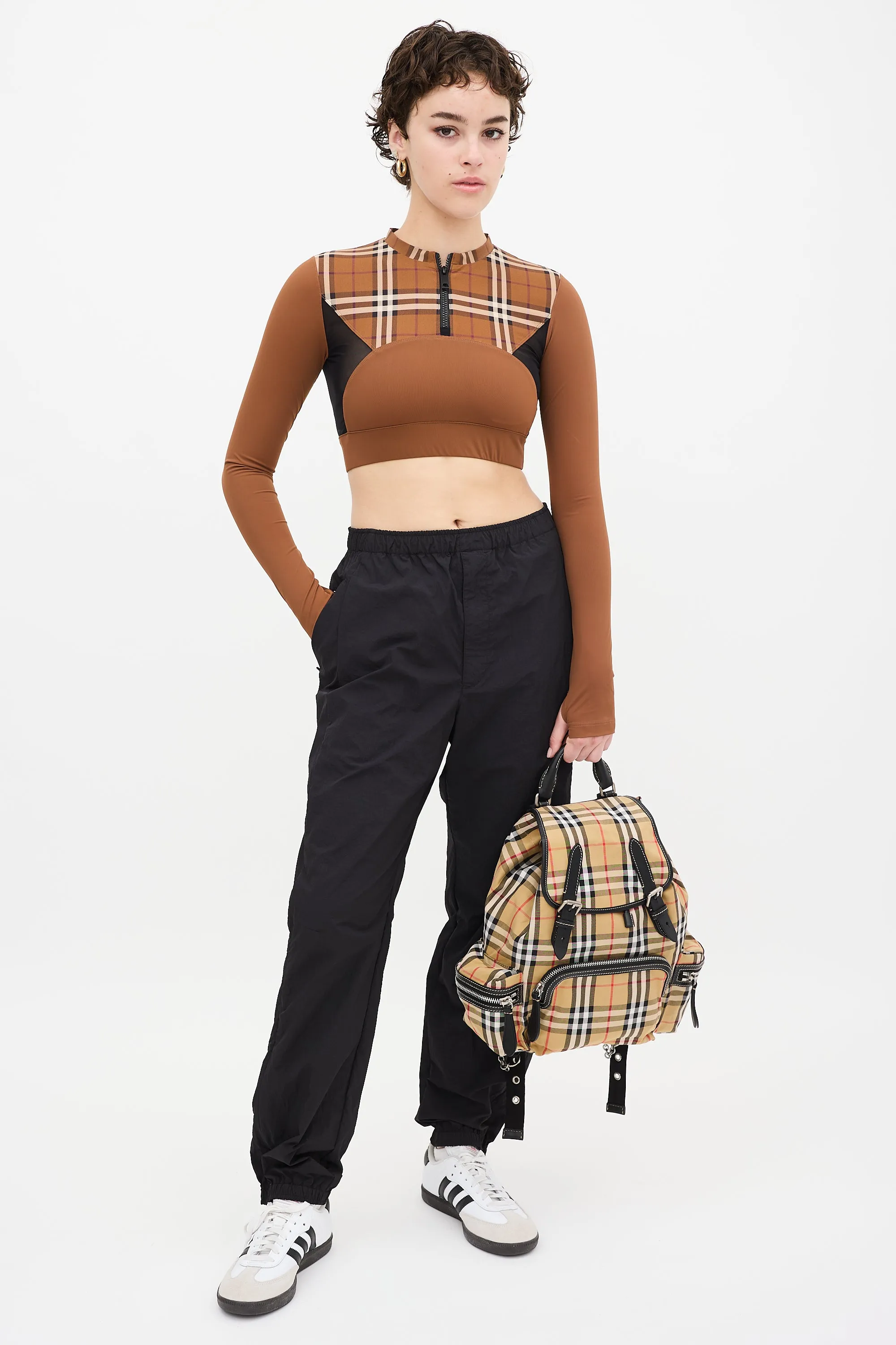 Brown & Multicolour Nova Check Backpack