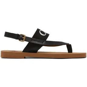 ChloÃ© Black Woody Flat Sandals