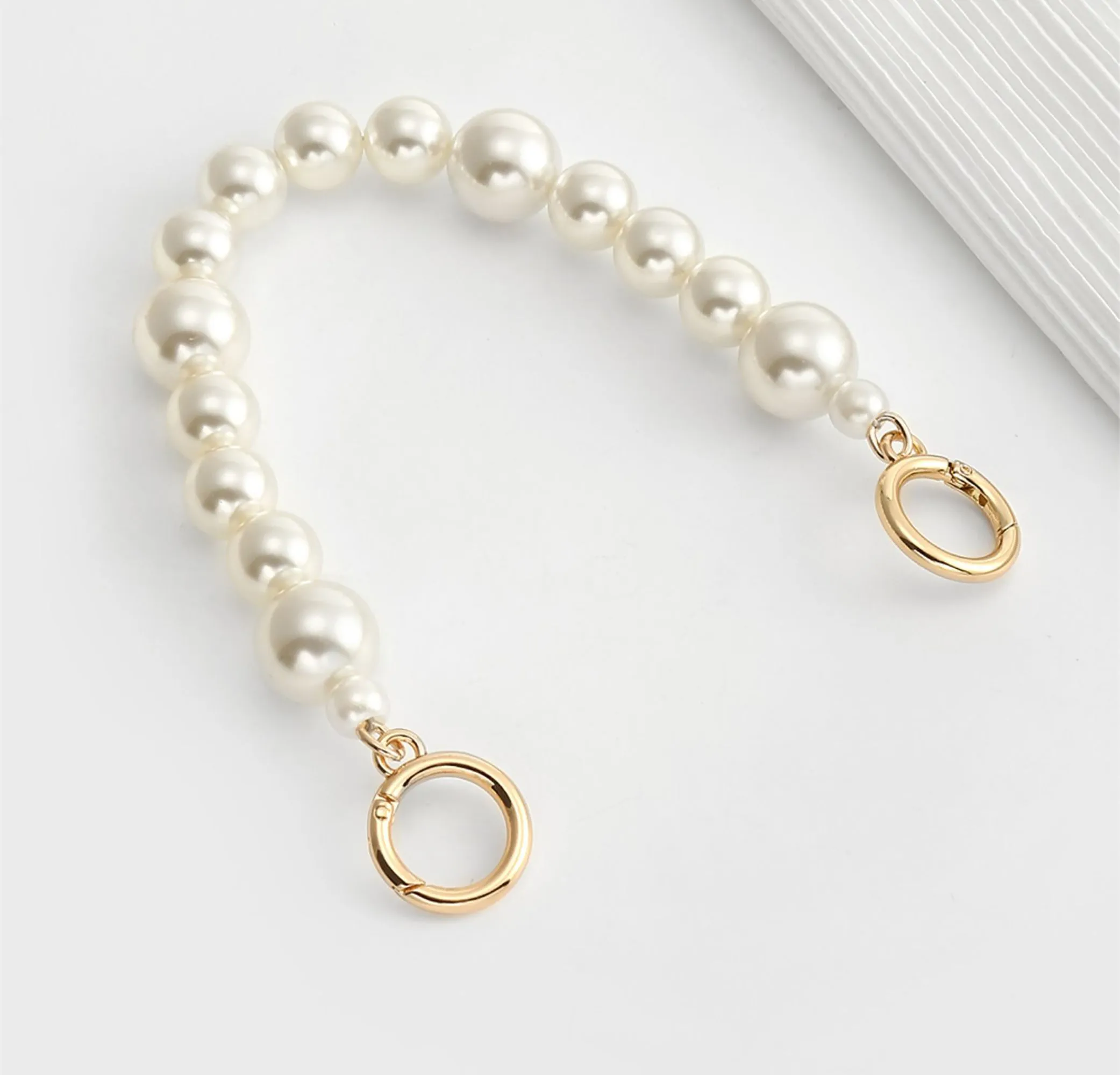 DIY oversized pearl bag chain accessories, handbag straps with short handle chains