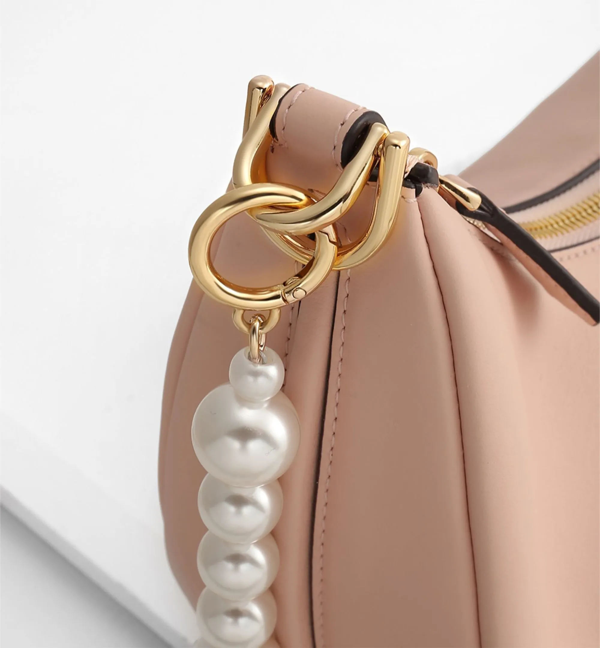DIY oversized pearl bag chain accessories, handbag straps with short handle chains