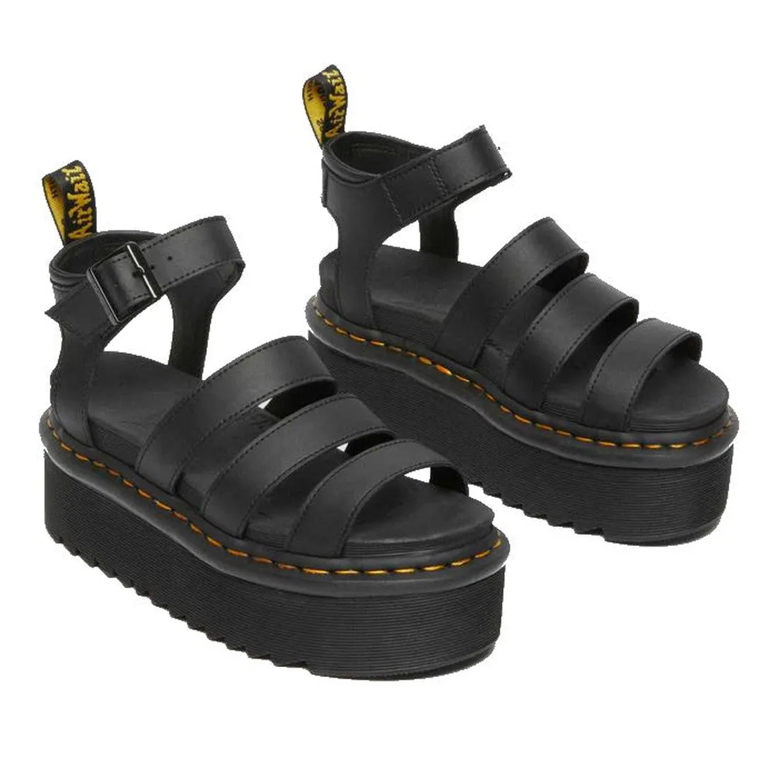 Dr Martens Blaire 3 Strap Quad Sandal Black Hydro