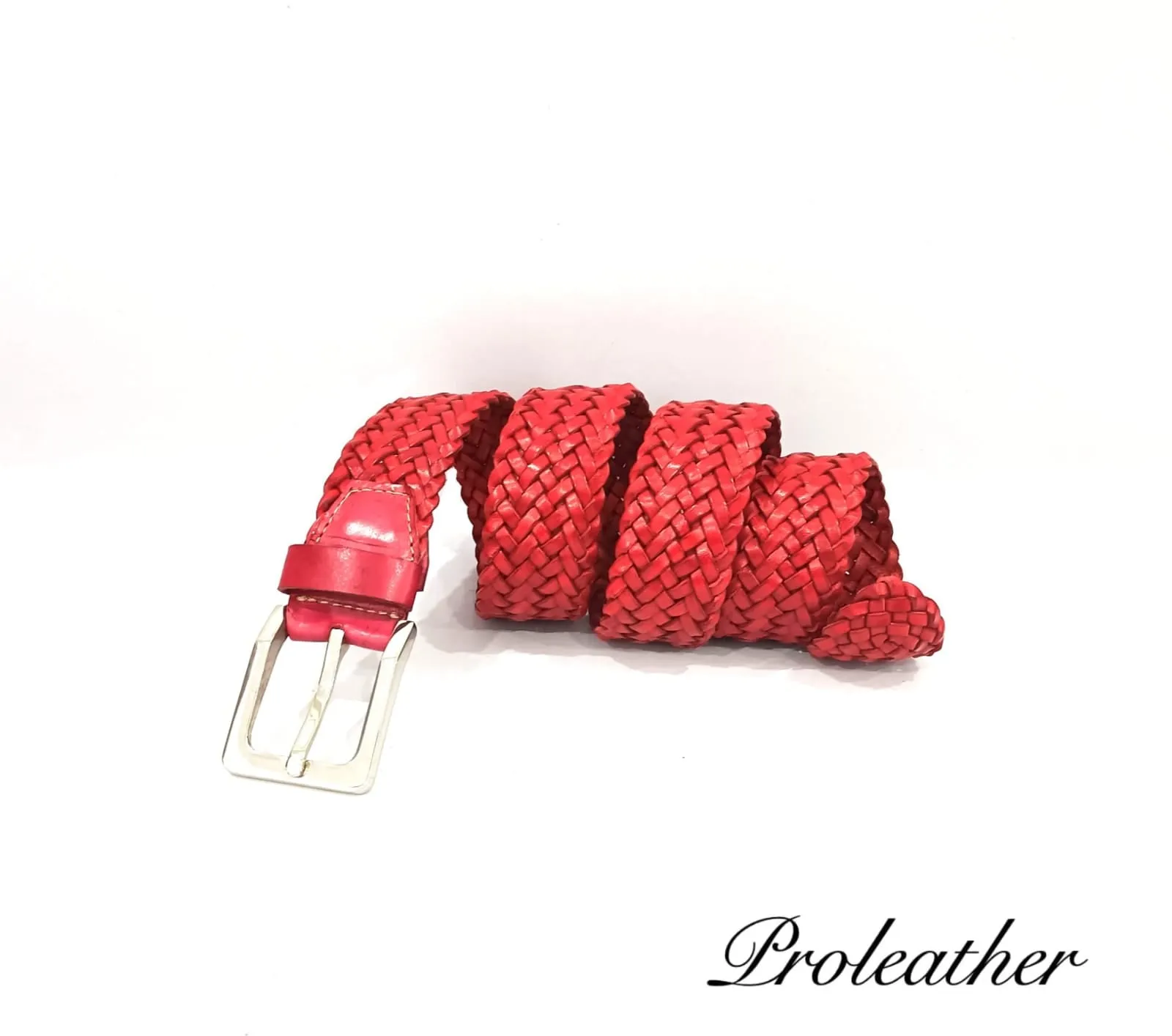 Handwoven belt ( leather )