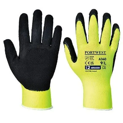 Hi-Vis Grip Glove Latex - All Sizes