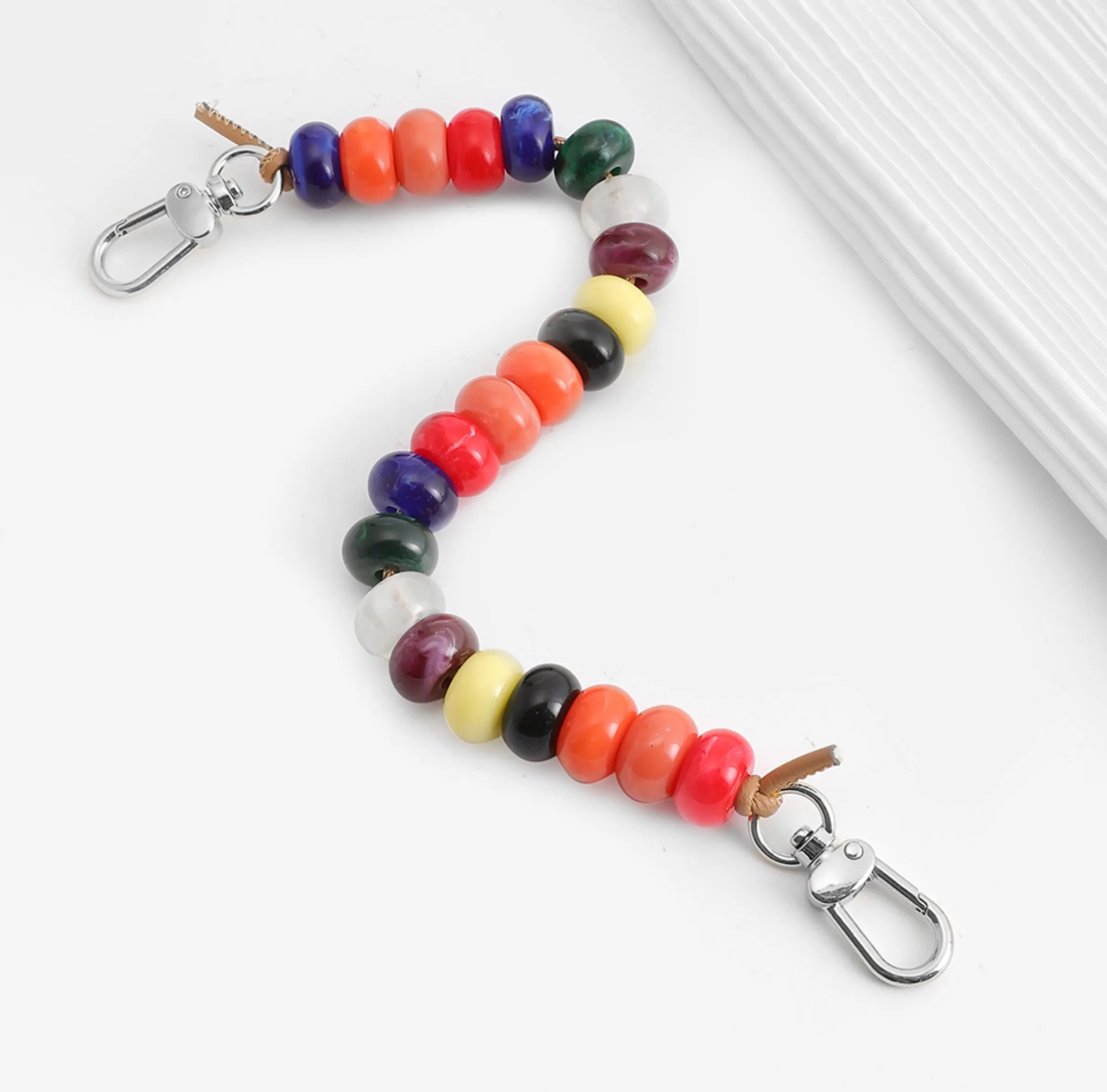 Longchamp Le Pliage Mini Colorful Beaded Handbag Decorative Chain, Bag Replacement Strap, Acrylic Bag Chain.