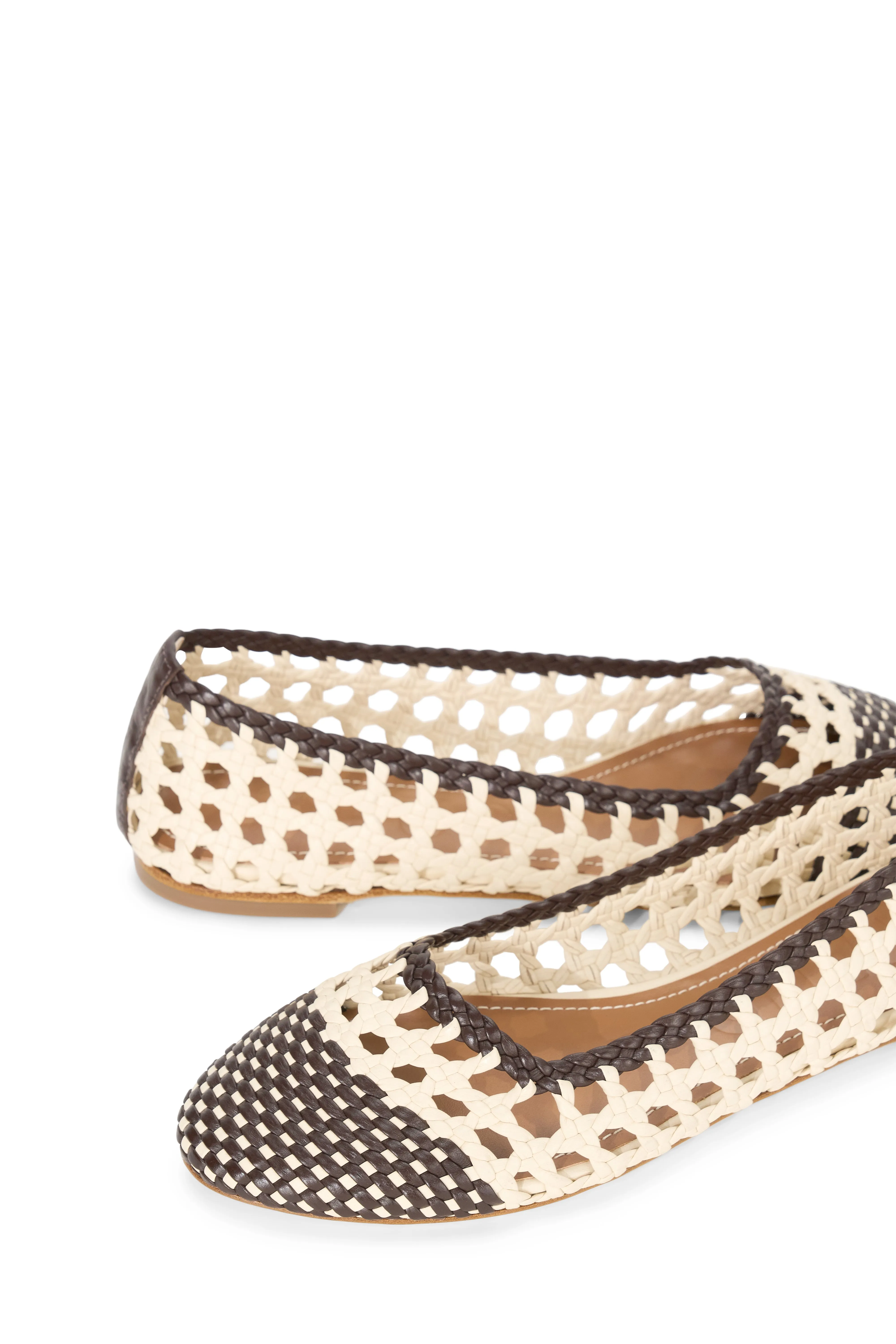 Nell Crochet Ballerina Cream/Espresso