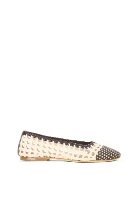 Nell Crochet Ballerina Cream/Espresso