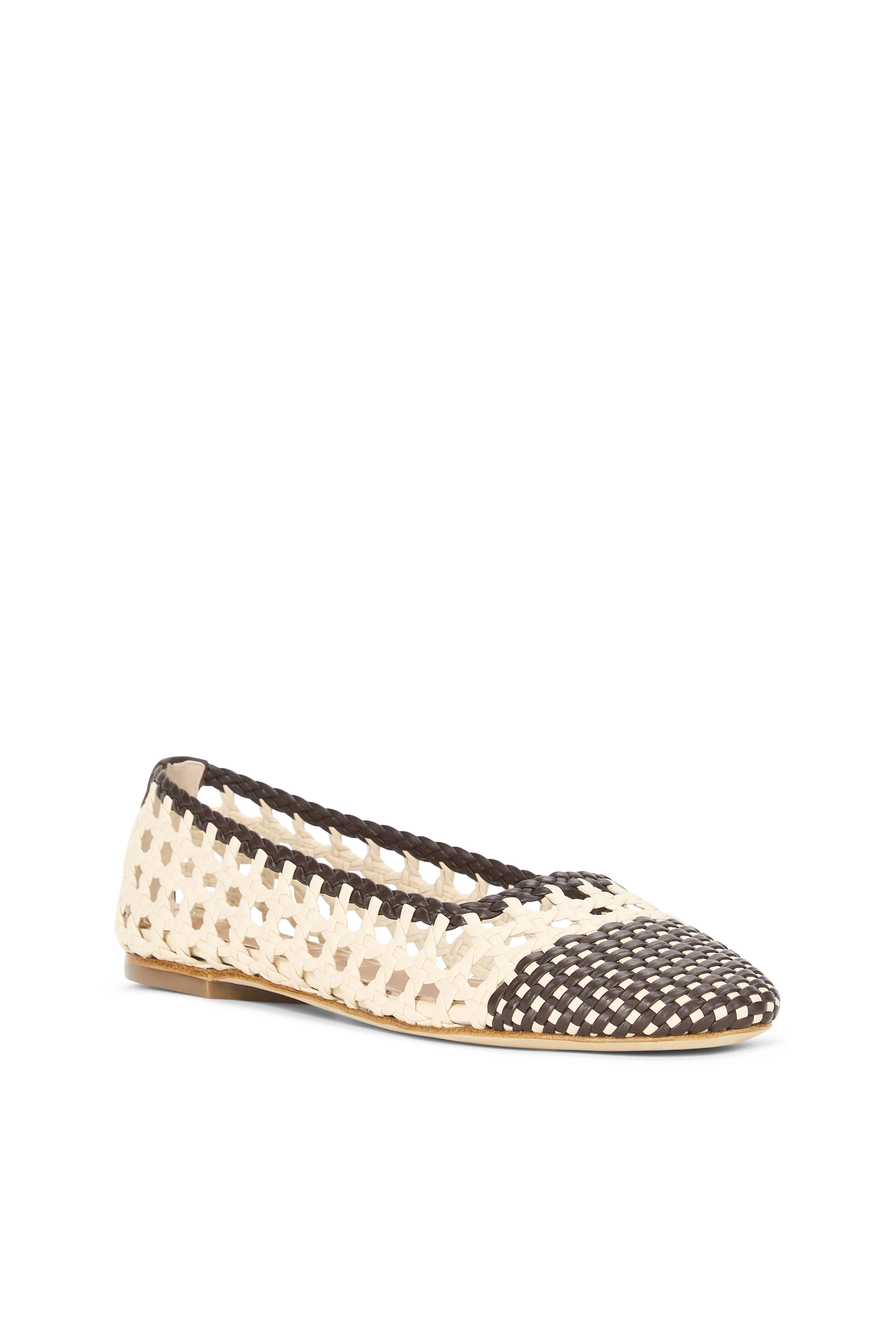 Nell Crochet Ballerina Cream/Espresso