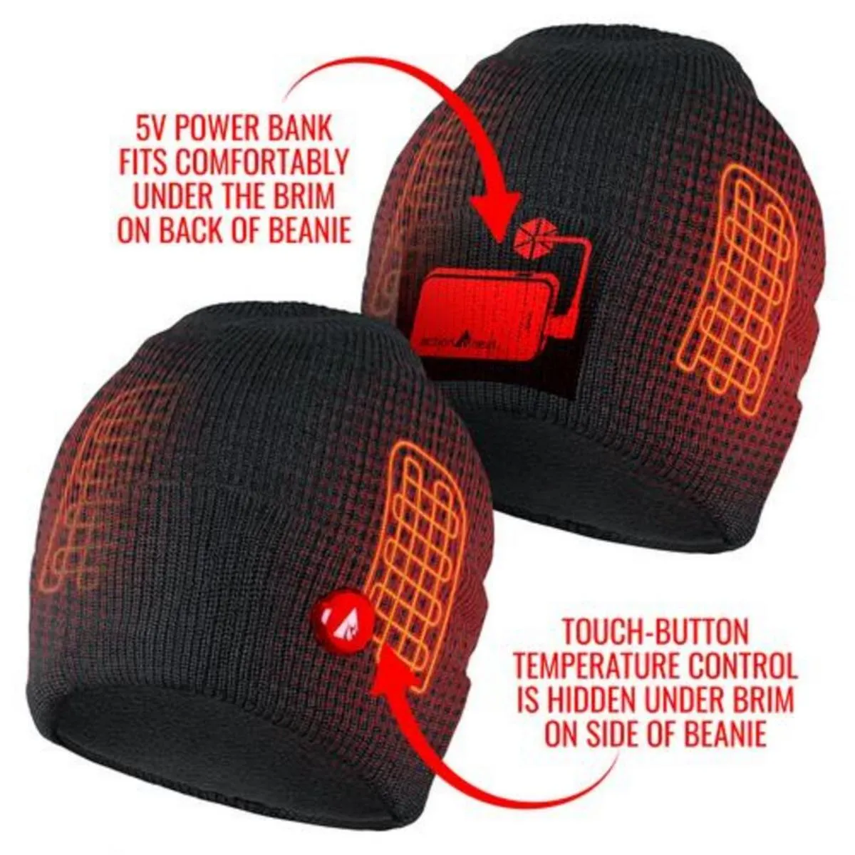 Open Box ActionHeat 5V Battery Heated Knit Hat