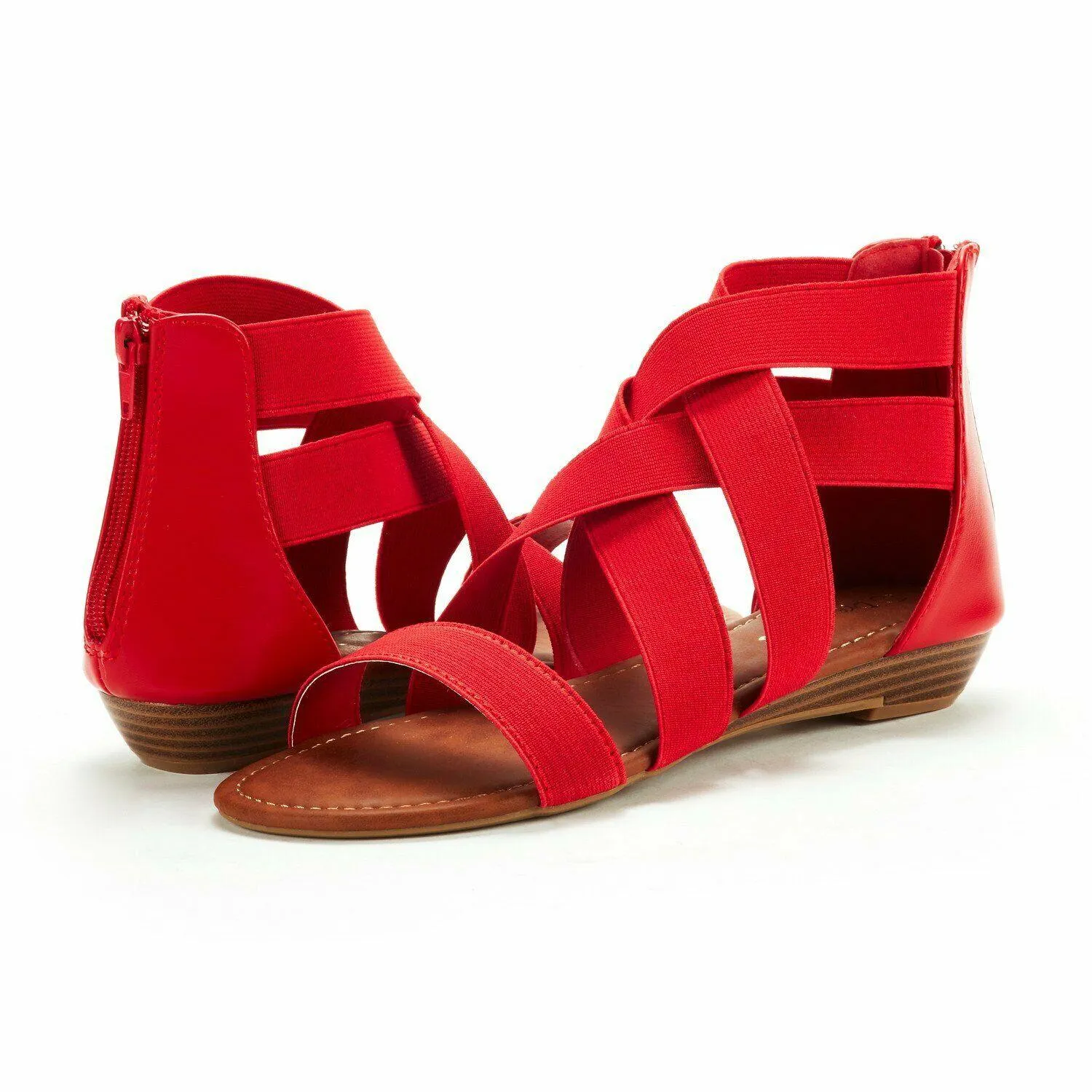 Open Toe Flat Sandals, Flexible Summer Gladiator Shoes for Women