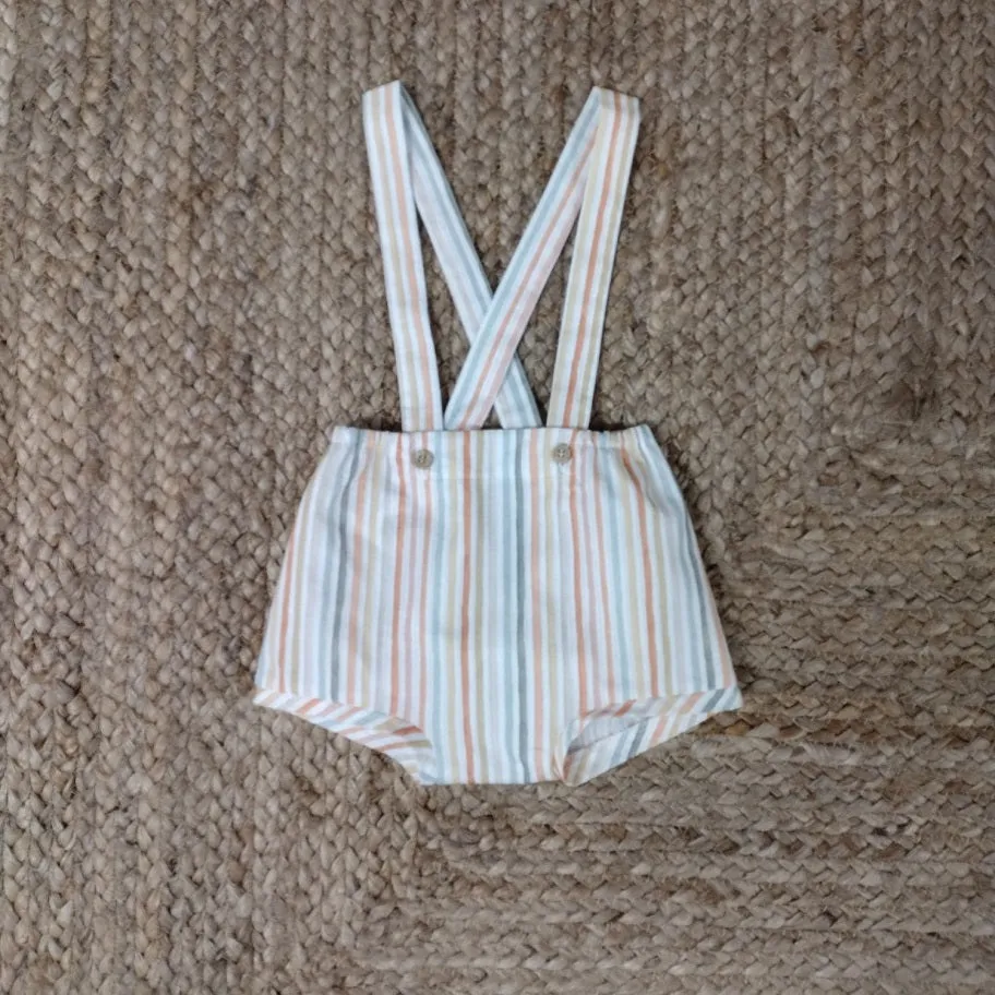 Striped Dungaree Set